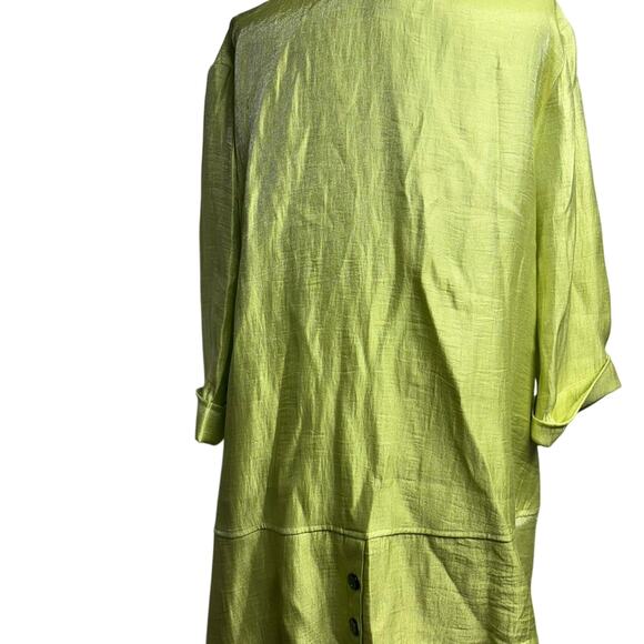 Green linen ali miles button - Picture 2 of 5